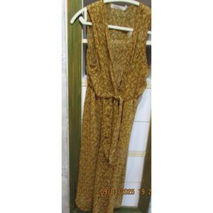 Liberty Lane size M sheer dress overlay ditsy flower floral print fall color tie